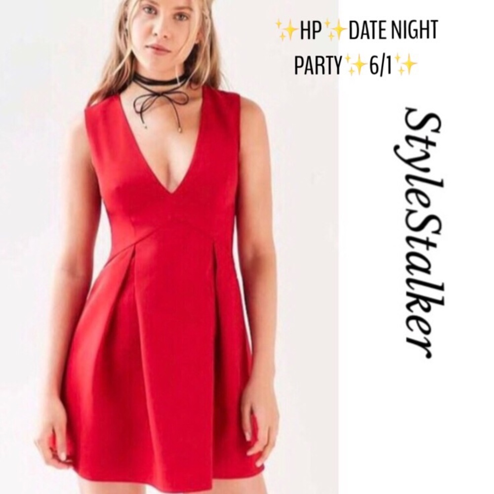 STYLESTALKER UO NEVE DEEP-V MINI DRESS